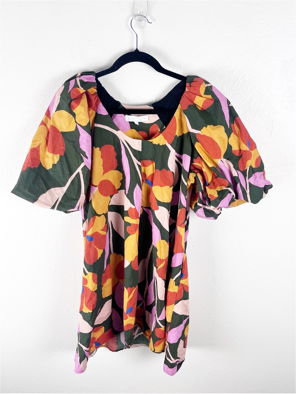 COREY LYNN CALTER Harriette Floral Puff Sleeves Pockets Babydoll Dress Medium